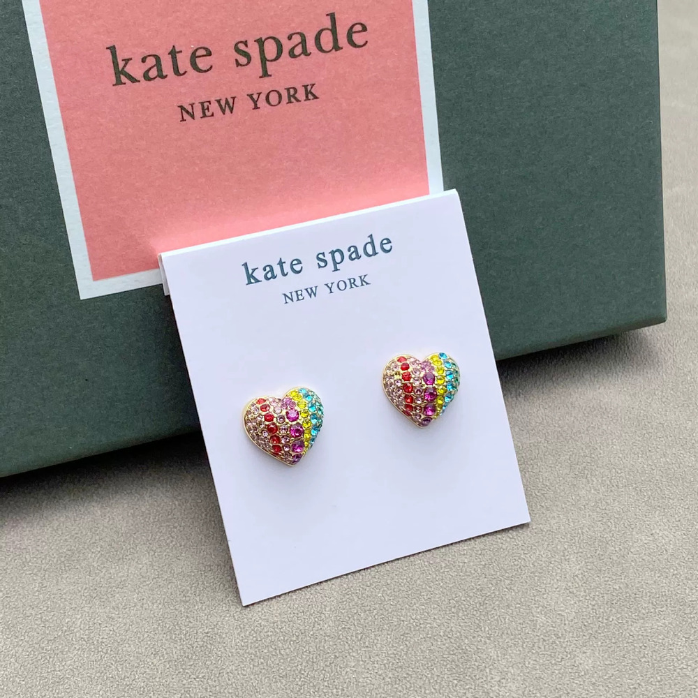 kate spade Colorful Full Diamond Heart Earrings